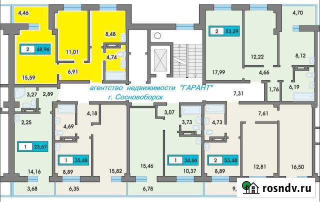 2-комнатная квартира, 49 м², 4/9 эт. на продажу в Сосновоборске Красноярского края Сосновоборск - изображение 1