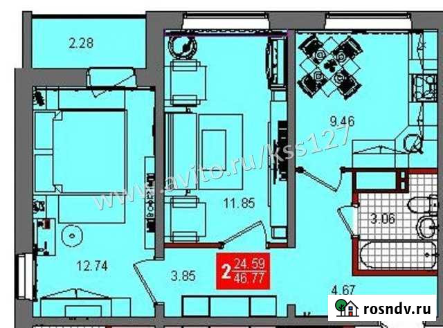 2-комнатная квартира, 45 м², 7/17 эт. на продажу в Кургане Курган - изображение 1