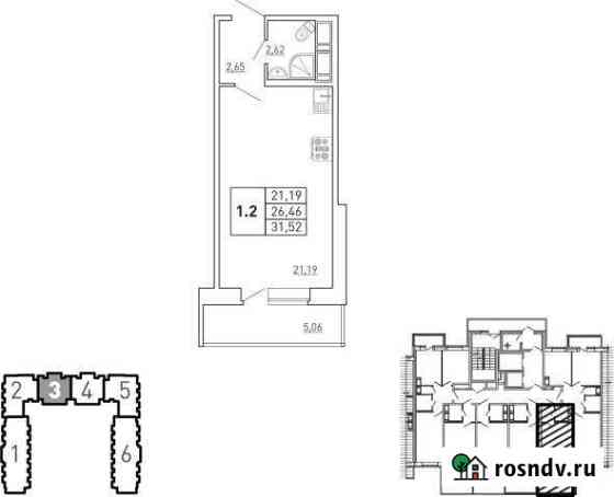 Квартира-студия, 28 м², 4/12 эт. на продажу в Янино-1 Янино-1
