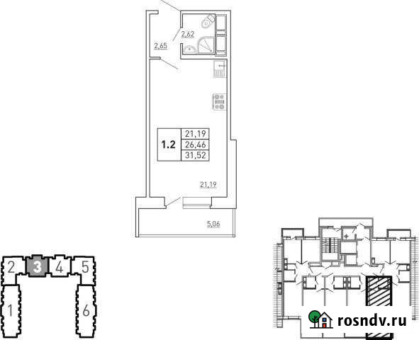 Квартира-студия, 28 м², 4/12 эт. на продажу в Янино-1 Янино-1 - изображение 1