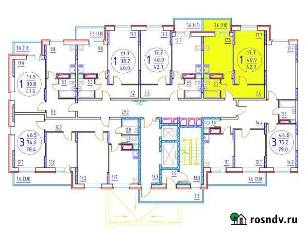 1-комнатная квартира, 42 м², 12/17 эт. на продажу в Дмитрове Дмитров - изображение 1