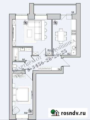 2-комнатная квартира, 52 м², 8/9 эт. на продажу в Тобольске Тобольск - изображение 1