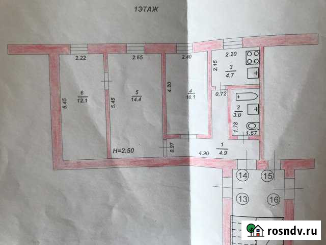 3-комнатная квартира, 49 м², 1/3 эт. на продажу в Чамзинке Чамзинка - изображение 1