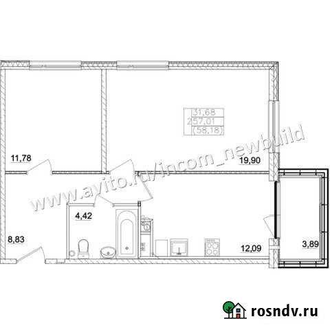 2-комнатная квартира, 57 м², 3/3 эт. на продажу в Павловской Слободе Павловская Слобода - изображение 1