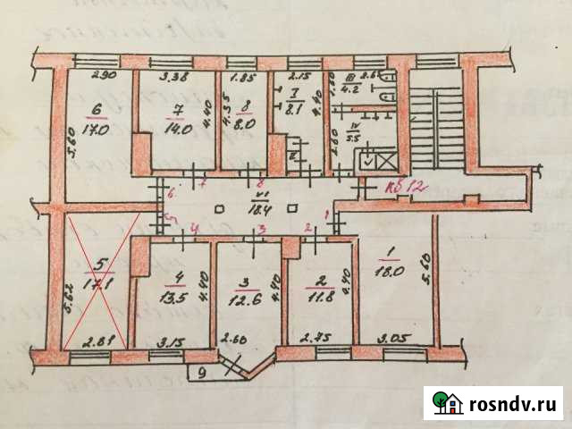Комната 17 м² в 8-ком. кв., 2/5 эт. на продажу в Невеле Невель - изображение 1