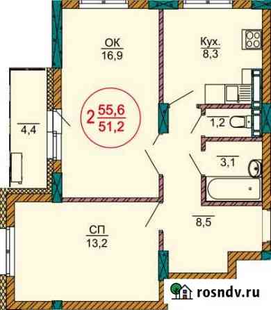2-комнатная квартира, 55 м², 11/18 эт. на продажу в Томске Томск
