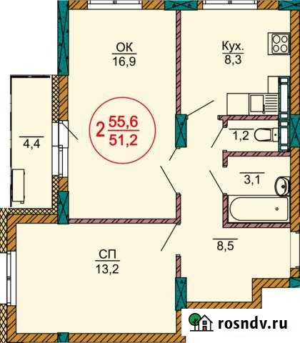 2-комнатная квартира, 55 м², 11/18 эт. на продажу в Томске Томск - изображение 1