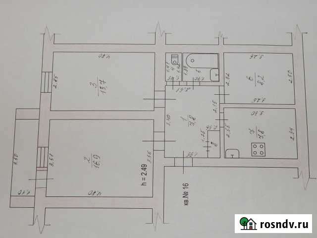 3-комнатная квартира, 59 м², 3/5 эт. на продажу в Поворино Поворино - изображение 1