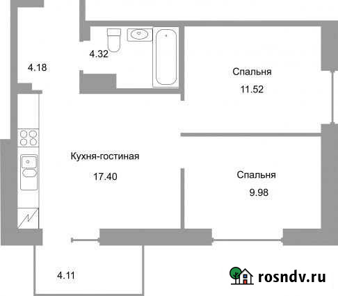 2-комнатная квартира, 49 м², 8/16 эт. на продажу в Пскове Псков - изображение 1