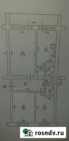 3-комнатная квартира, 60 м², 2/2 эт. на продажу в Ладушкине Ладушкин - изображение 1
