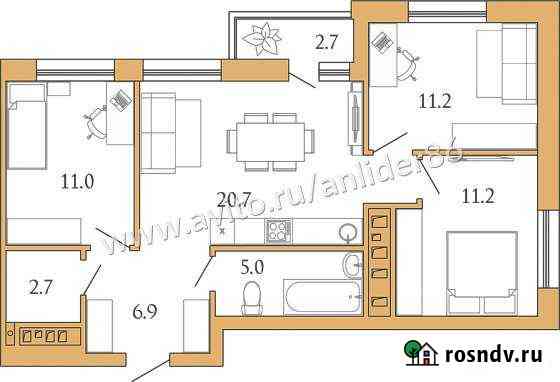 3-комнатная квартира, 72 м², 3/16 эт. на продажу в Сургуте Сургут