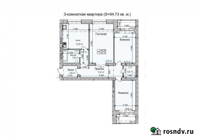3-комнатная квартира, 95 м², 1/4 эт. на продажу в Пригородном Оренбургской области Пригородный - изображение 1