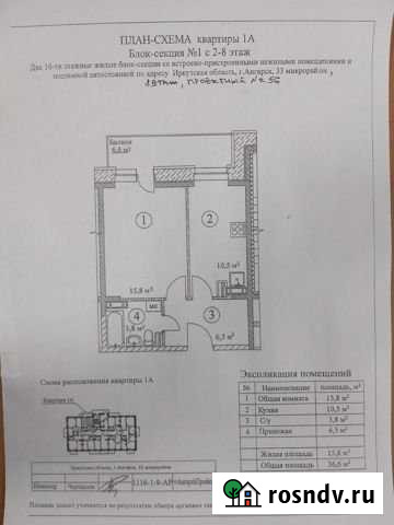 1-комнатная квартира, 36 м², 8/16 эт. на продажу в Ангарске Ангарск - изображение 1