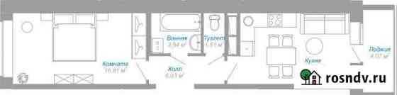 1-комнатная квартира, 43 м², 3/12 эт. на продажу в Буграх Бугры