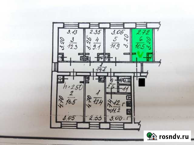 Комната 11 м² в 6-ком. кв., 4/5 эт. на продажу в Череповце Череповец - изображение 1