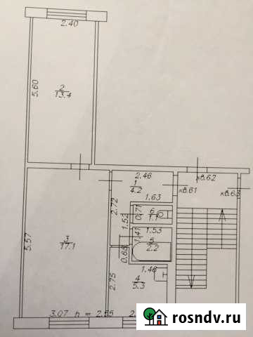 2-комнатная квартира, 43 м², 1/5 эт. на продажу в Краснокаменске Красноярского края Краснокаменск - изображение 1