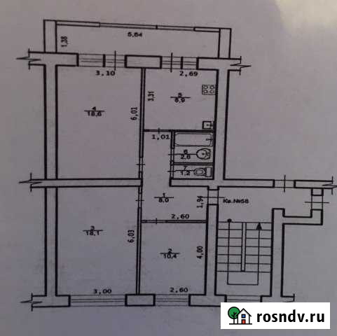 3-комнатная квартира, 67 м², 5/5 эт. на продажу в Югорске Югорск - изображение 1