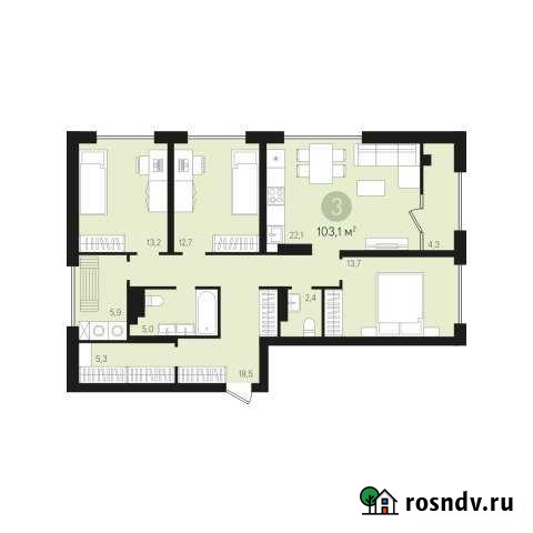 3-комнатная квартира, 103 м², 8/10 эт. на продажу в Сургуте Сургут - изображение 1