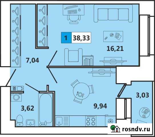1-комнатная квартира, 38 м², 4/5 эт. на продажу в Северодвинске Северодвинск - изображение 1