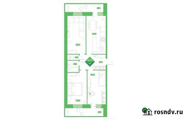 3-комнатная квартира, 80 м², 2/15 эт. на продажу в Клине Клин - изображение 1