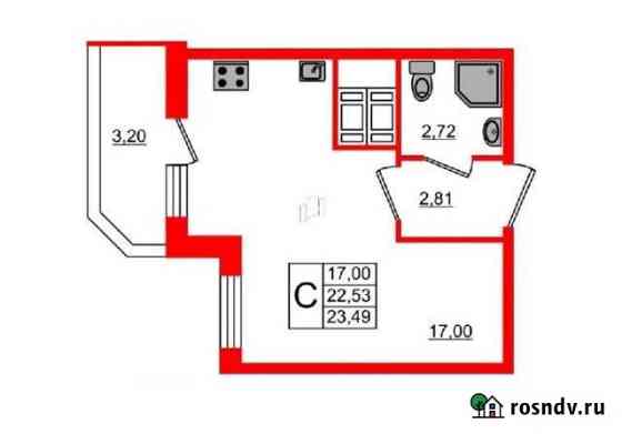 Квартира-студия, 25 м², 11/12 эт. в аренду на длительный срок в Буграх Бугры