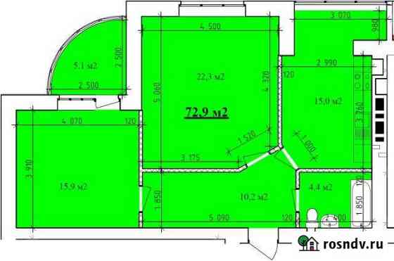 2-комнатная квартира, 72 м², 4/9 эт. на продажу в Таганроге Таганрог