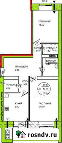 2-комнатная квартира, 61 м², 5/10 эт. на продажу в Йошкар-Оле Йошкар-Ола - изображение 1