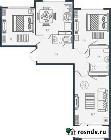 3-комнатная квартира, 71 м², 11/16 эт. на продажу в Твери Тверь
