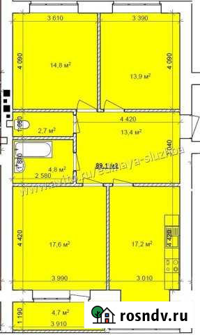 3-комнатная квартира, 91 м², 6/9 эт. на продажу в Таганроге Таганрог - изображение 1