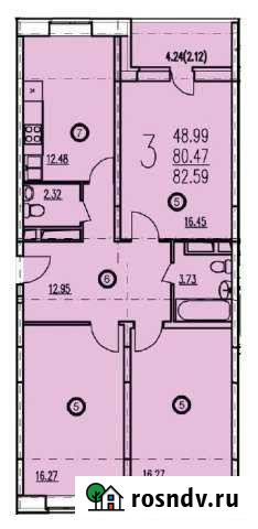 3-комнатная квартира, 82 м², 8/17 эт. на продажу в Мытищах Мытищи - изображение 1