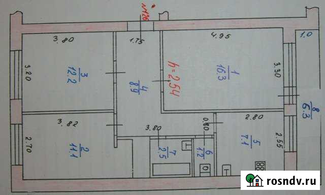 3-комнатная квартира, 66 м², 4/5 эт. на продажу в Волхове Волхов - изображение 1