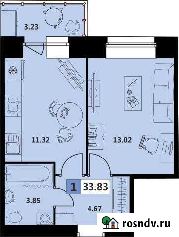 1-комнатная квартира, 34 м², 3/5 эт. на продажу в Северодвинске Северодвинск - изображение 1