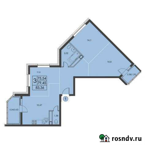 3-комнатная квартира, 83 м², 7/17 эт. на продажу в Химках Химки - изображение 1