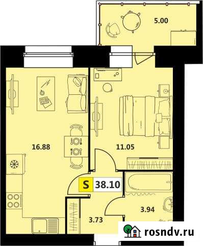 2-комнатная квартира, 38 м², 4/5 эт. на продажу в Северодвинске Северодвинск - изображение 1