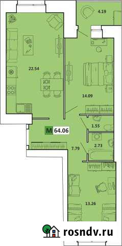 3-комнатная квартира, 64 м², 4/11 эт. на продажу в Архангельске Архангельск - изображение 1