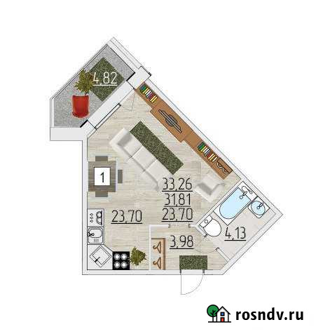 Квартира-студия, 33 м², 2/19 эт. на продажу в Улан-Удэ Улан-Удэ - изображение 1
