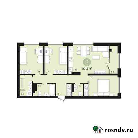 3-комнатная квартира, 92 м², 6/10 эт. на продажу в Сургуте Сургут