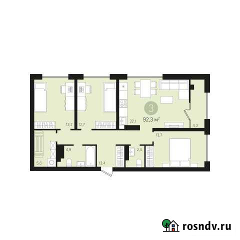 3-комнатная квартира, 92 м², 6/10 эт. на продажу в Сургуте Сургут - изображение 1