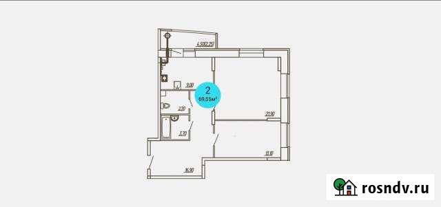 3-комнатная квартира, 69 м², 5/16 эт. на продажу в Чебоксарах Чебоксары - изображение 1