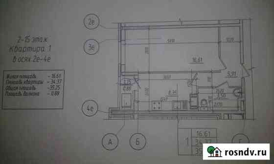 1-комнатная квартира, 35 м², 2/15 эт. на продажу в Никольском Ленинградской области Никольское