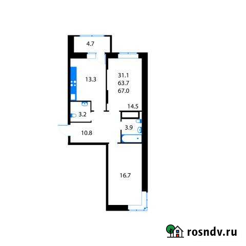 2-комнатная квартира, 63 м², 2/17 эт. на продажу в Королеве Королев - изображение 1