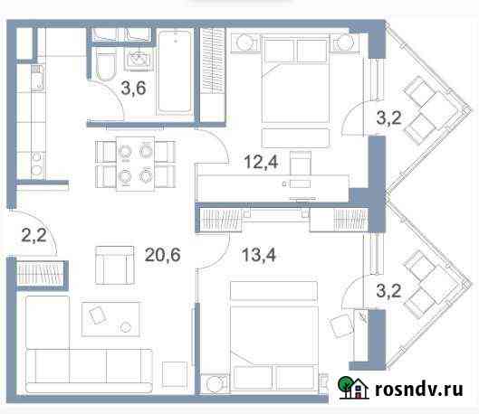 3-комнатная квартира, 59 м², 19/25 эт. на продажу в Андреевке Андреевка