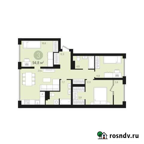 3-комнатная квартира, 94 м², 9/10 эт. на продажу в Сургуте Сургут - изображение 1