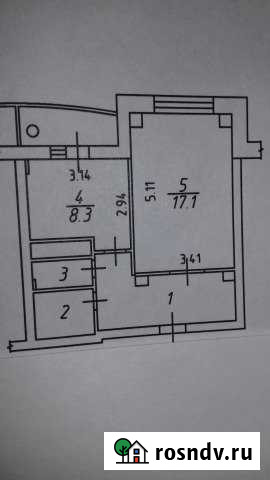 1-комнатная квартира, 38 м², 3/5 эт. на продажу в Дубовом Дубовое - изображение 1