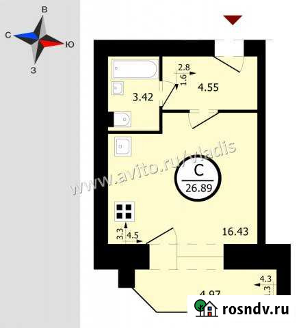 Квартира-студия, 27 м², 1/10 эт. на продажу во Владимире Владимир - изображение 1