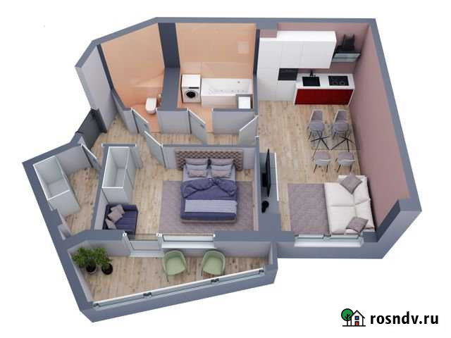 2-комнатная квартира, 46 м², 5/19 эт. на продажу в Батайске Батайск - изображение 1