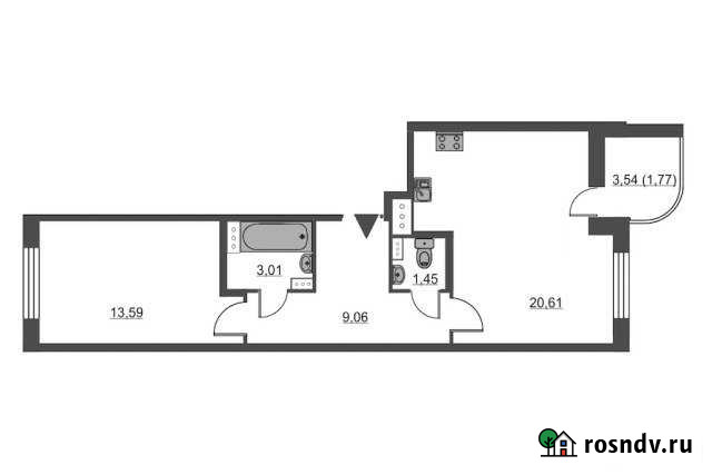 1-комнатная квартира, 50 м², 7/12 эт. на продажу в Буграх Бугры - изображение 1