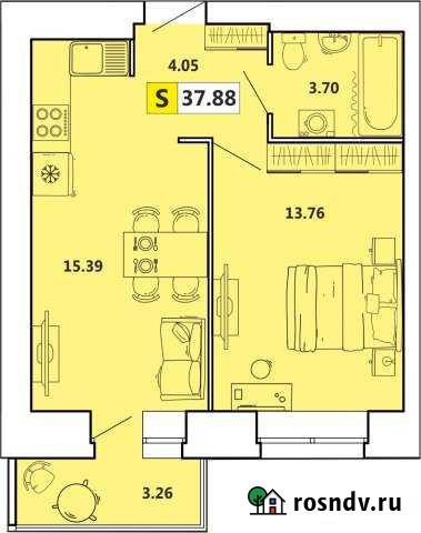 2-комнатная квартира, 38 м², 3/11 эт. на продажу в Архангельске Архангельск - изображение 1