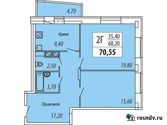 2-комнатная квартира, 70 м², 14/18 эт. на продажу в Чебоксарах Чебоксары - изображение 1
