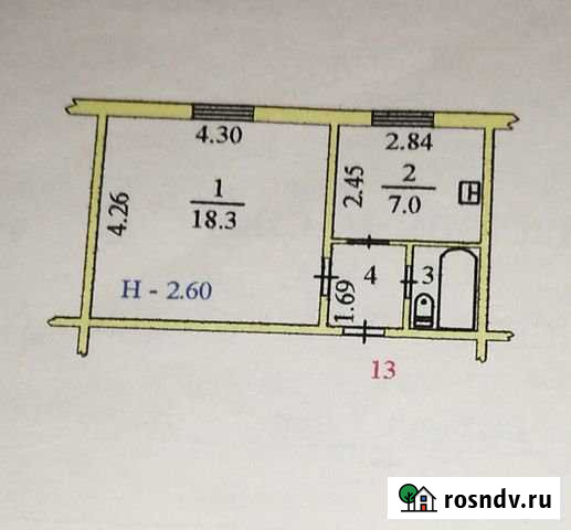 1-комнатная квартира, 29 м², 1/2 эт. на продажу в Салехарде Салехард - изображение 1